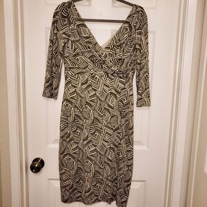 David Meister Olive Print Dress 6